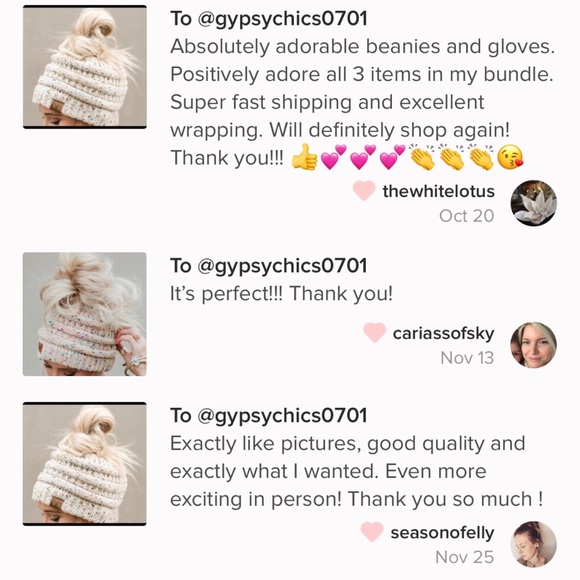 C.C Denim Color Confetti Messy-bun Beanie New - Picture 3 of 4